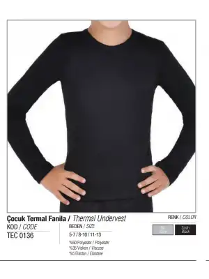 Tutku Çocuk Thermal Fanila Kız-Erkek