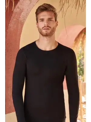 BERRAK 1025 LİKRALI SÜPREM UZUN KOL ERKEK BİSİKLET YAKA ATLET (RESİMLİ PAKET)