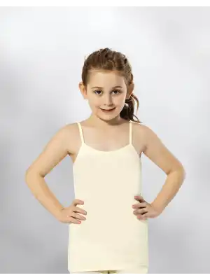 Kota Kız Çocuk Beyaz Renk İp Askılı Atlet