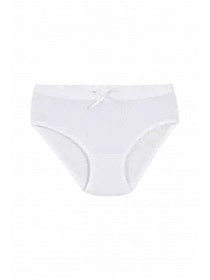 Yıldız Ribana Kız Kalpli Külot Beyaz