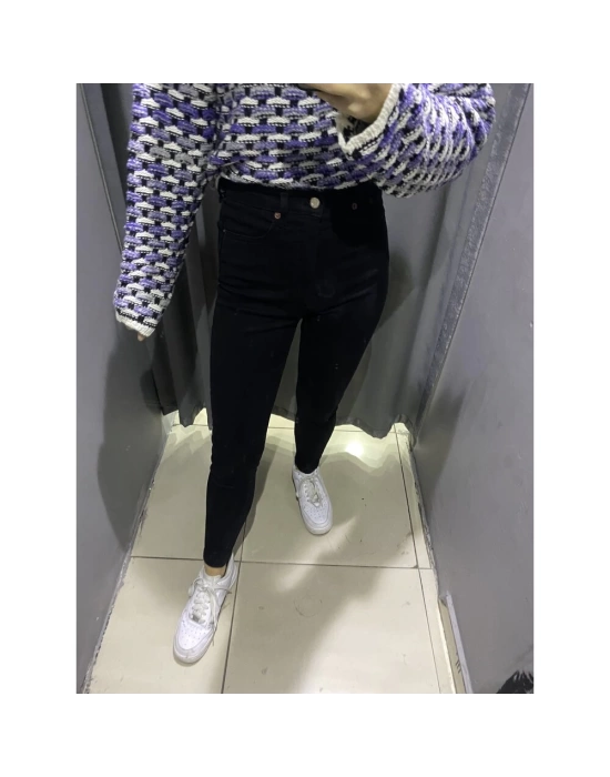 Siyah Skinny Jean Dar Paça