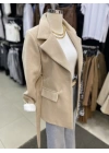 Kaşe Kuşaklı Blazer Ceket Ekru