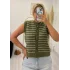 Çizgili Düğmeli Örme Yelek