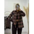 Kahverengi Ekose Desenli Flanel Oversize Gömlek