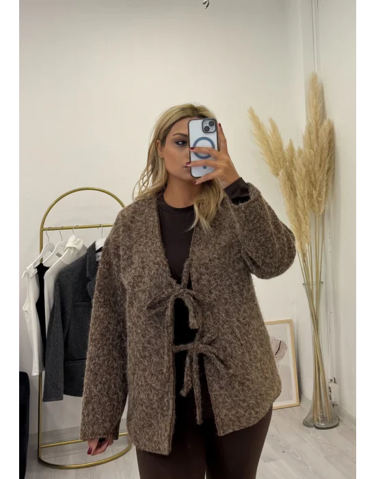 Önü Bağlamalı Yumuşak Dokulu Hırka