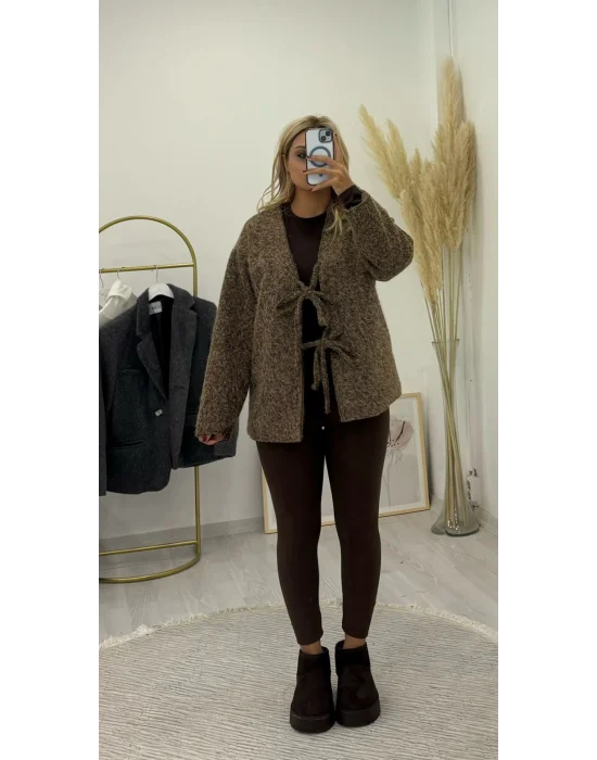 Önü Bağlamalı Yumuşak Dokulu Hırka