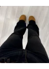 Siyah Yüksek Bel Bootcut/Hafif Geniş Paça Jean