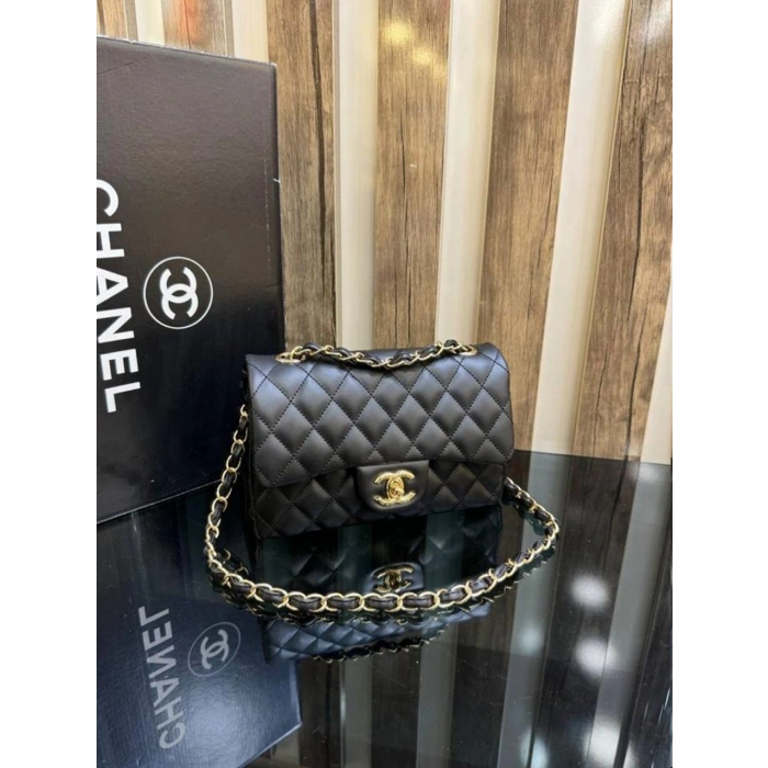 Chanel Flap Medium Kadın Çanta - Siyah Gold
