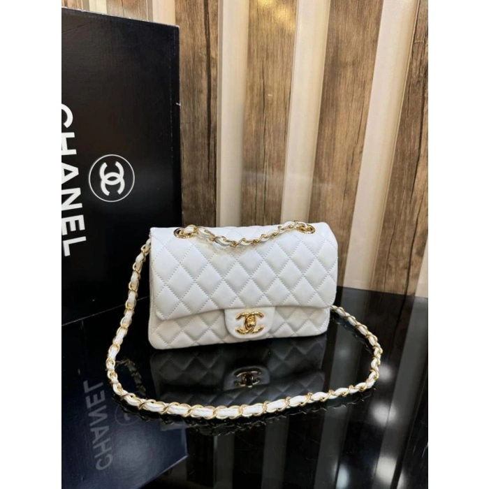 Chanel Flap Medium Kadın Çanta - Beyaz