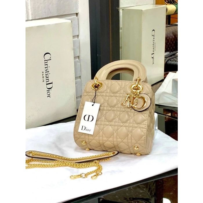 Christian Dior Lady Mini Çanta - Bej
