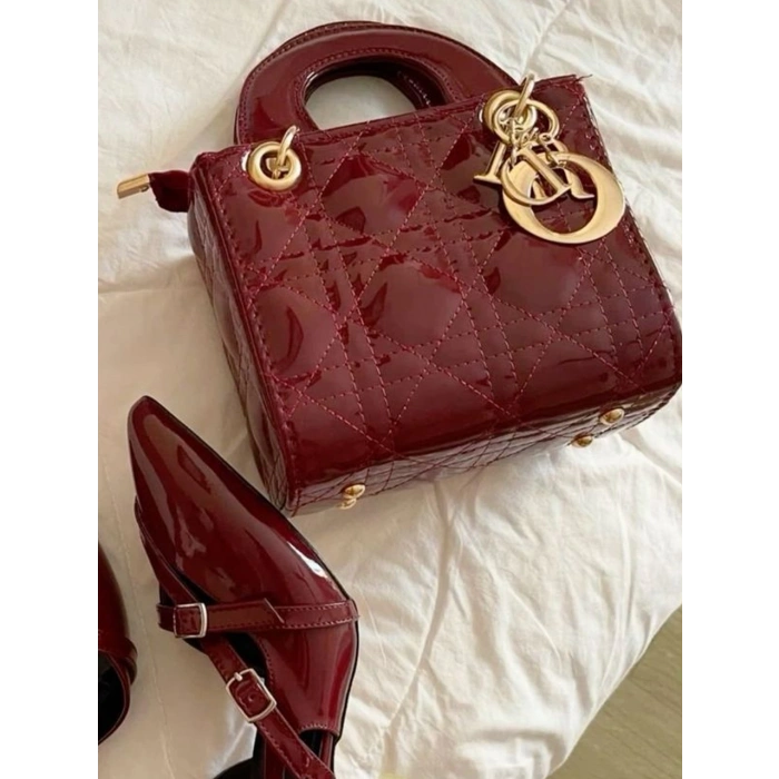 Christian Dior Lady Mini Çanta - Bordo