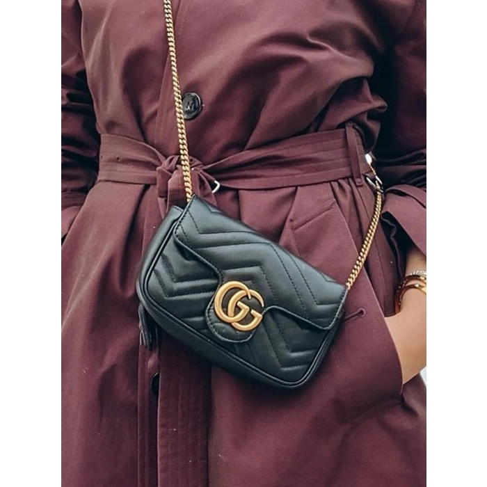 GG Marmont Süper Mini Kadın Çanta - Siyah