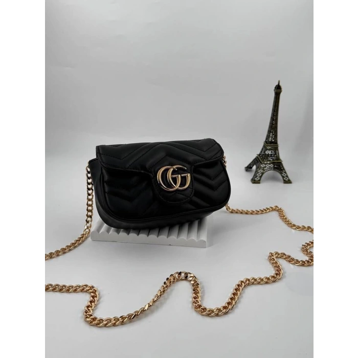 GG Marmont Süper Mini Kadın Çanta - Siyah