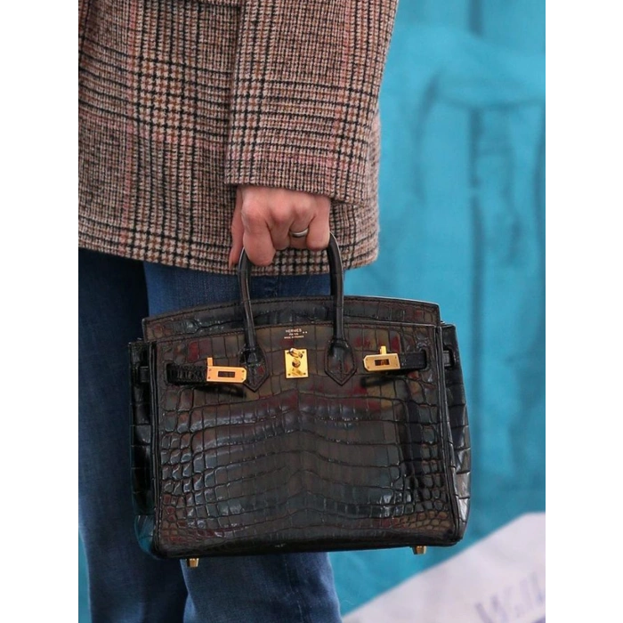 Hermes Birkin Kadın Çanta - Timsah Siyah