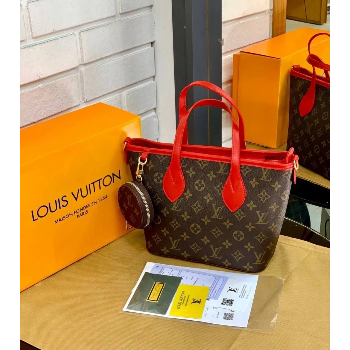 Louis Vuitton Küçük Cüzdanlı Kadın Çanta - Kahve Kırmızı