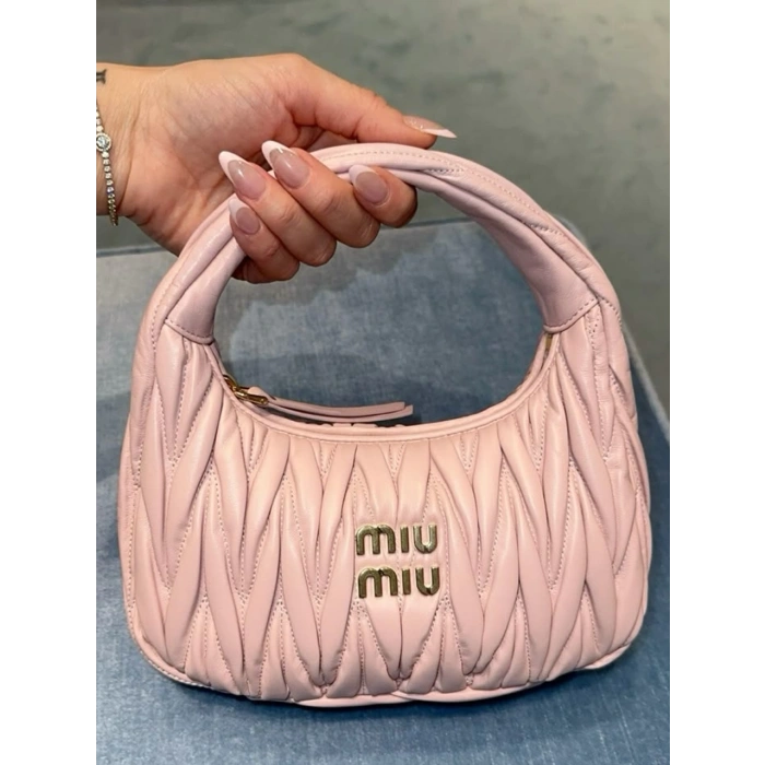 Miu Miu Wander Matelassé Çanta - Pudra