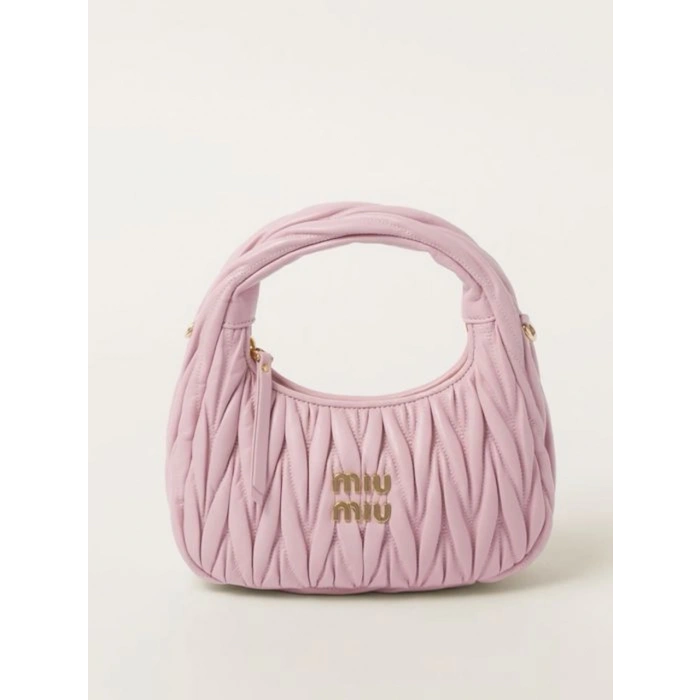 Miu Miu Wander Matelassé Çanta - Pudra