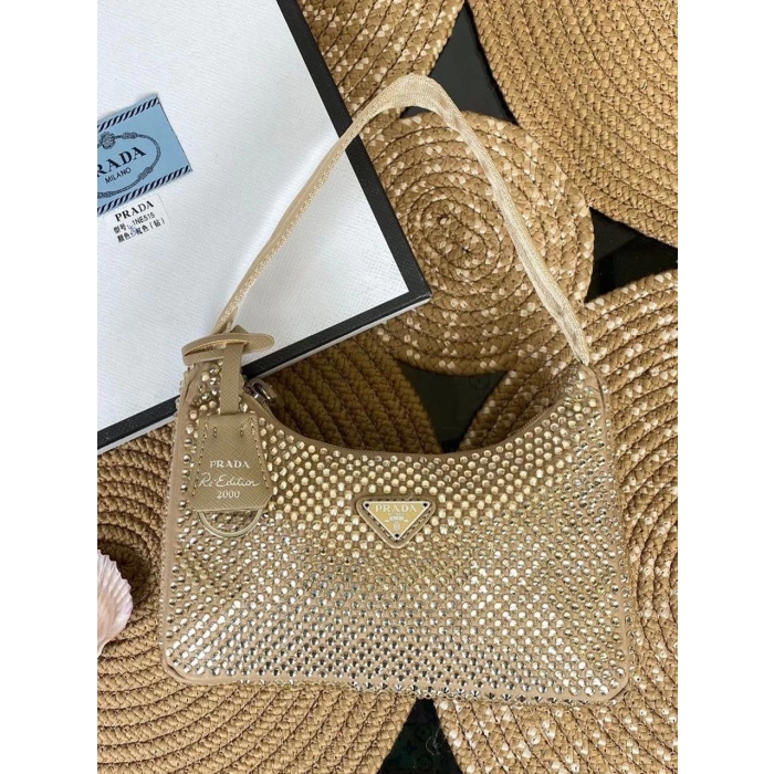 Prada Taşlı Kadın Çanta - Bej