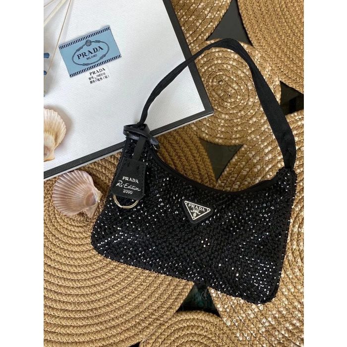 Prada Taşlı Kadın Çanta - Siyah