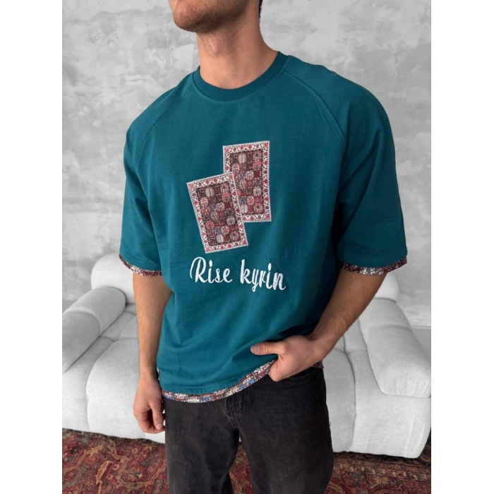 Rise Oversize Unisex Tshirt - Su Yeşili