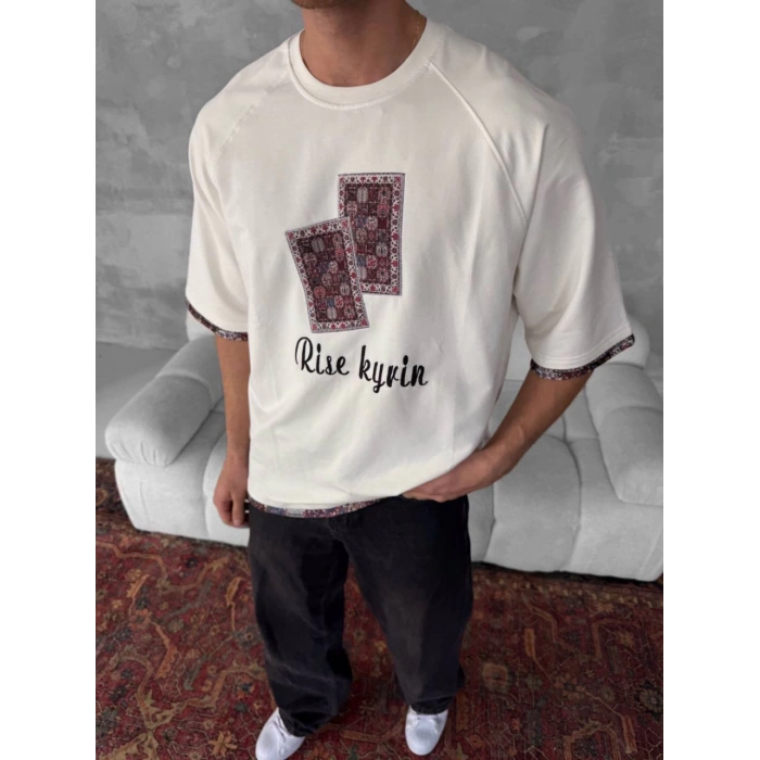 Rise Oversize Unisex Tshirt - Beyaz