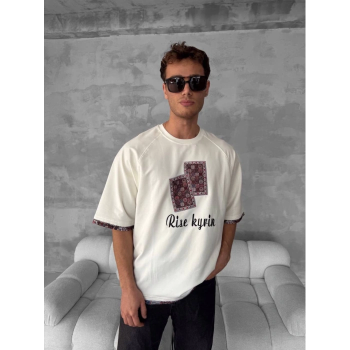 Rise Oversize Unisex Tshirt - Beyaz