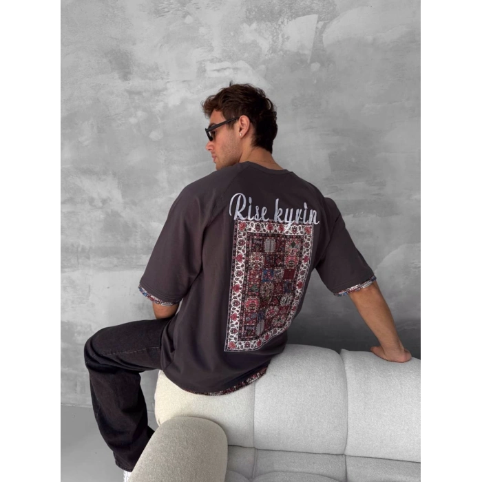 Rise Oversize Unisex Tshirt - Kahverengi