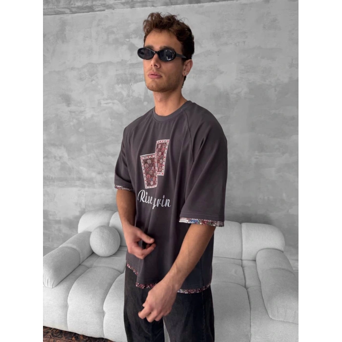 Rise Oversize Unisex Tshirt - Kahverengi