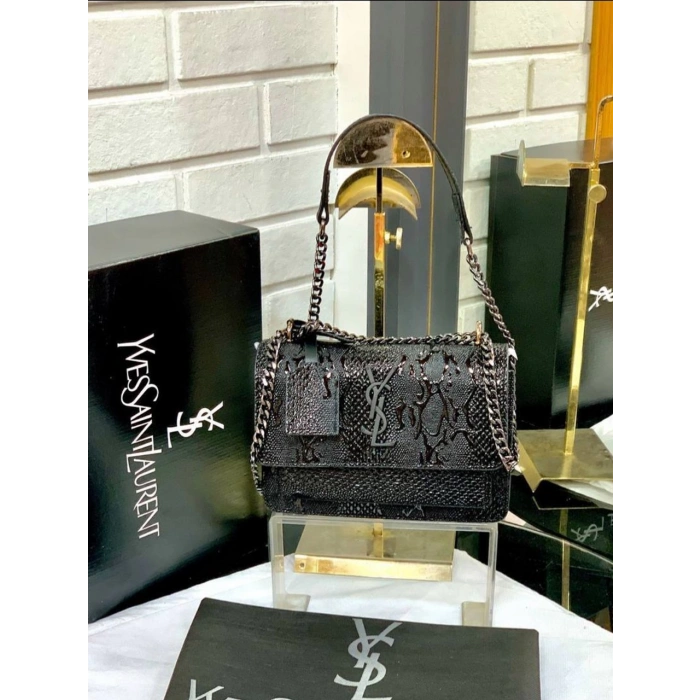 Saint Laurent Omuz Çanta - Timsah Siyah