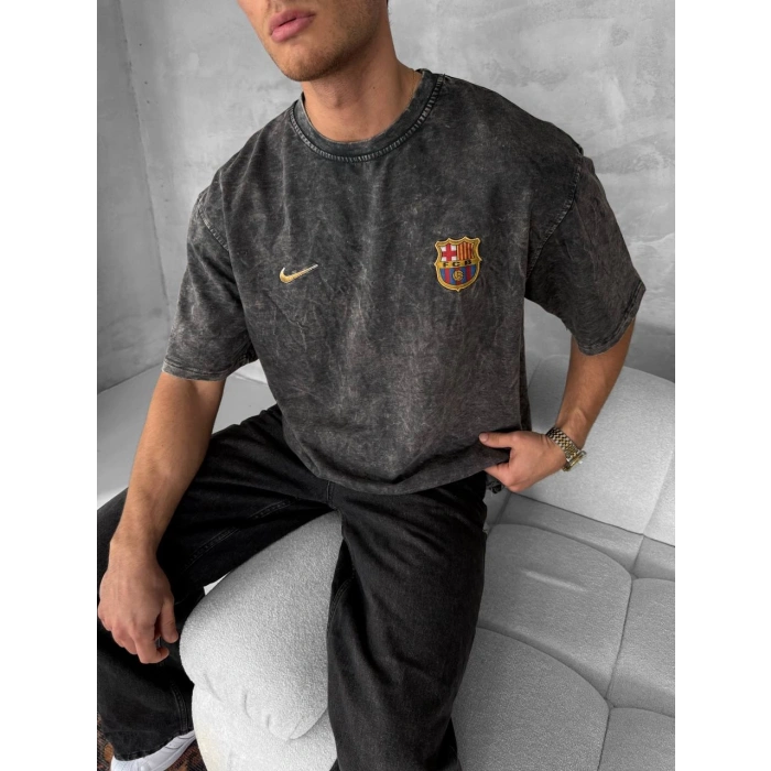 Yeni Sezon! FCB Oversize Unisex Tshirt - Siyah