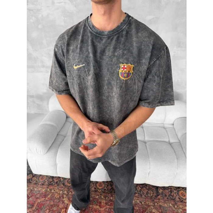 Yeni Sezon! FCB Oversize Unisex Tshirt - Siyah
