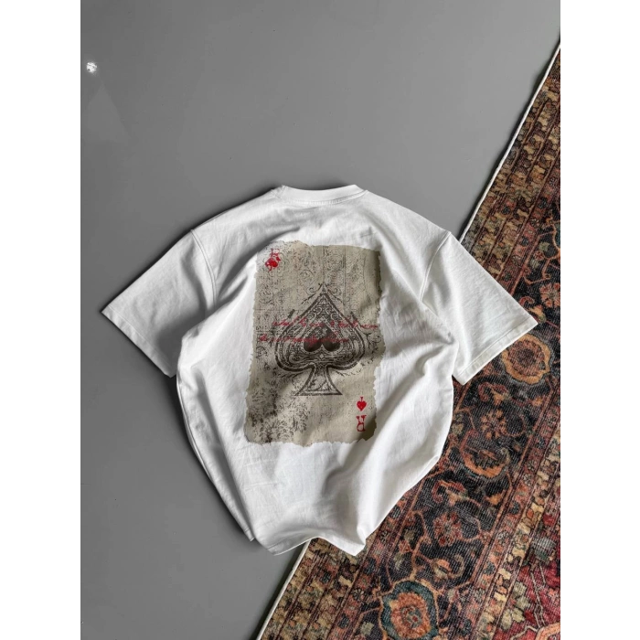 Yeni Sezon! Lucky Oversize Unisex Tshirt - Beyaz