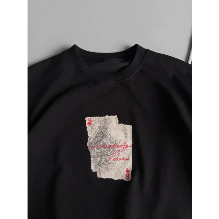 Yeni Sezon! Lucky Oversize Unisex Tshirt - Siyah