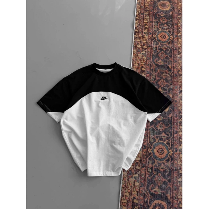 Yeni Sezon! NK Basic Oversize Unisex Tshirt - Siyah Beyaz