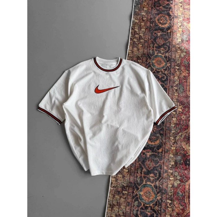 Yeni Sezon! Ribana Oversize Unisex Tshirt - Beyaz