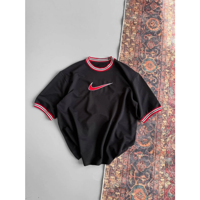 Yeni Sezon! Ribana Oversize Unisex Tshirt - Siyah