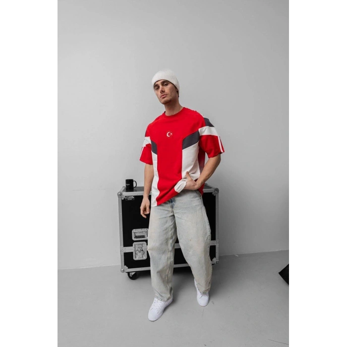 Yeni Sezon! Türkiye Oversize Unisex Tshirt - Kırmızı