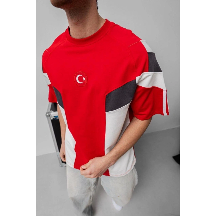 Yeni Sezon! Türkiye Oversize Unisex Tshirt - Kırmızı