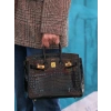 Hermes Birkin Kadın Çanta - Timsah Siyah
