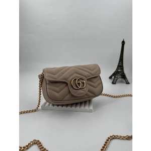 GG Marmont Süper Mini Kadın Çanta - Bej
