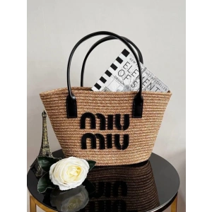 Miu Miu Hasır Çanta - Siyah