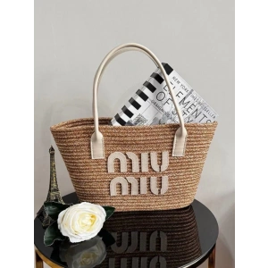 Miu Miu Hasır Çanta - Bej