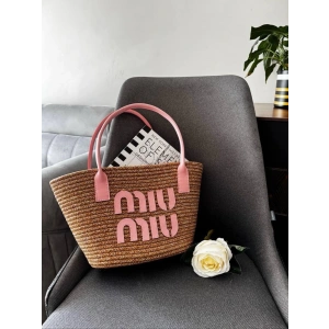 Miu Miu Hasır Çanta - Pembe