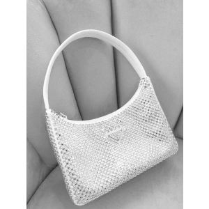 Prada Taşlı Kadın Çanta - Beyaz