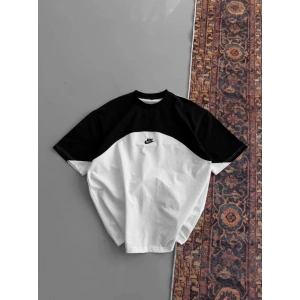 Yeni Sezon! NK Basic Oversize Unisex Tshirt - Siyah Beyaz