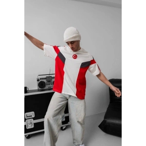 Yeni Sezon! Türkiye Oversize Unisex Tshirt - Beyaz