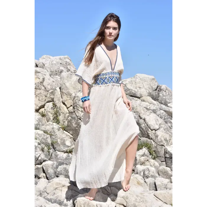 FİRÜZE ŞİLE BEZİ ELBİSE