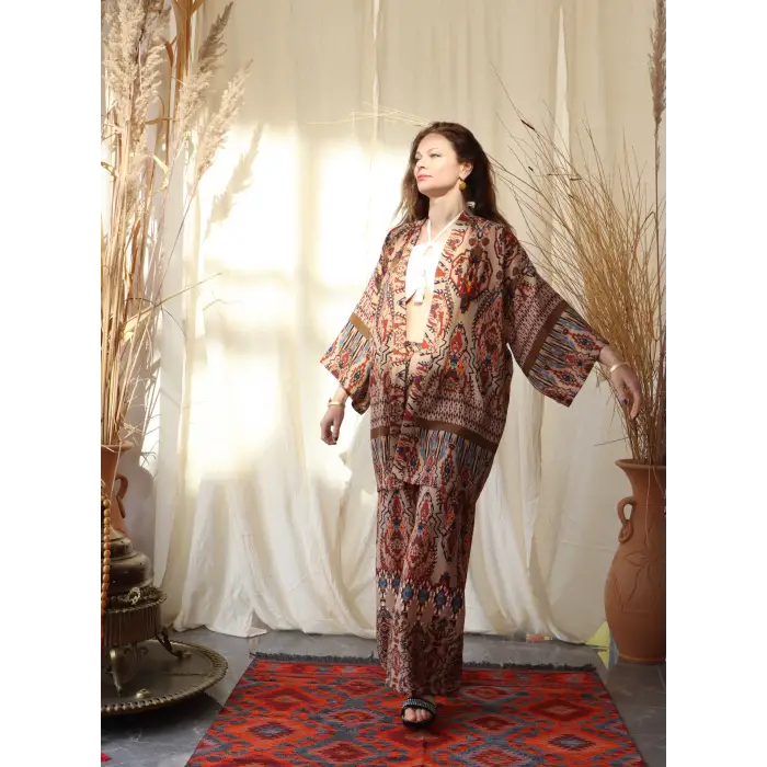 BAGDAT KİMONO & PANTOLON TAKIM