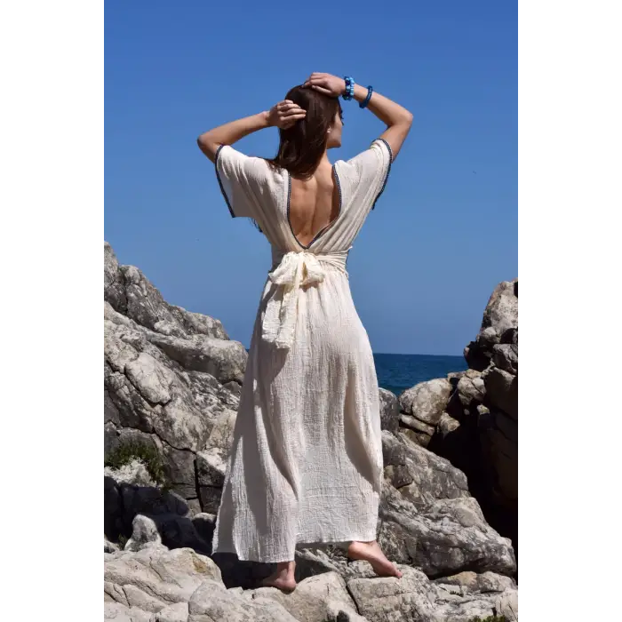 FİRÜZE ŞİLE BEZİ ELBİSE