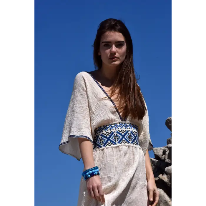 FİRÜZE ŞİLE BEZİ ELBİSE